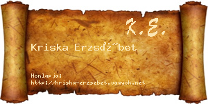 Kriska Erzsébet névjegykártya
