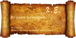 Kriska Erzsébet névjegykártya